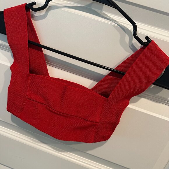 HAIGHT. Knit Amanda Top - Revolve Red Bandage Crop Bra Top - Size Small - Picture 2 of 9